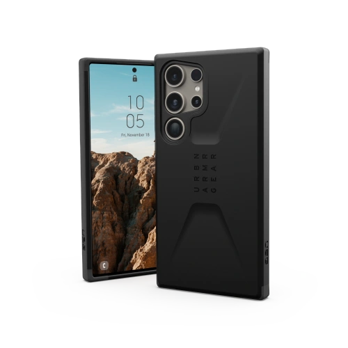 Etui UAG Civilian w kolorze czarnym, idealne dopasowane do Samsung Galaxy S24 Ultra 5G.