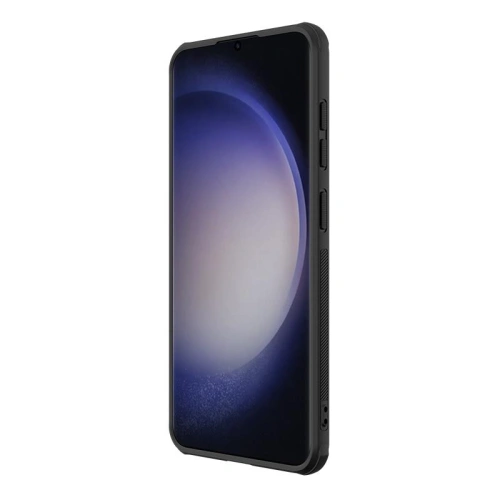 Husa elegantă Nillkin Super Shield Pro în culoare neagră, rezistentă la zgârieturi.