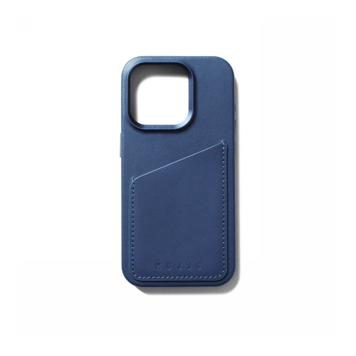 Etui Mujjo zamontowane na iPhone 15 Pro, prezentujące funkcjonalność i styl.