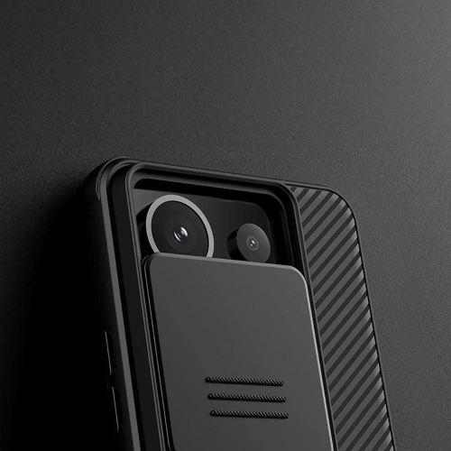 Etui Nillkin Camshield Pro w kolorze czarnym, idealne dla Xiaomi Redmi Note 13 Pro 5G i Poco X6 5G.