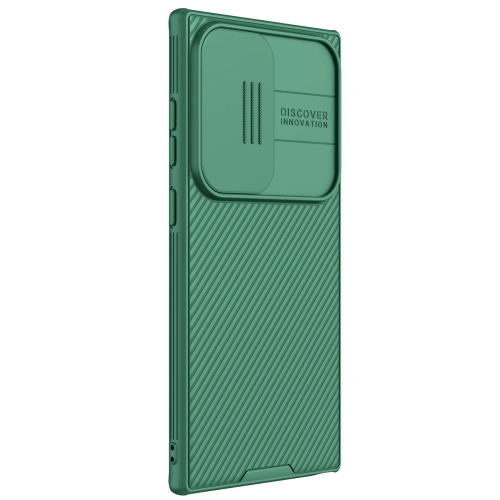 Nillkin CamShield Pro case in green, perfect for Samsung Galaxy S24 Ultra.
