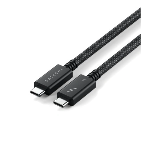 Nahaufnahme des Satechi USB-C-Kabels, das seine hohe Verarbeitungsqualität und Flexibilität zeigt.