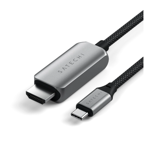 USB-C and HDMI 2.1 connectors at the ends of the Satechi cable, great for modern devices.