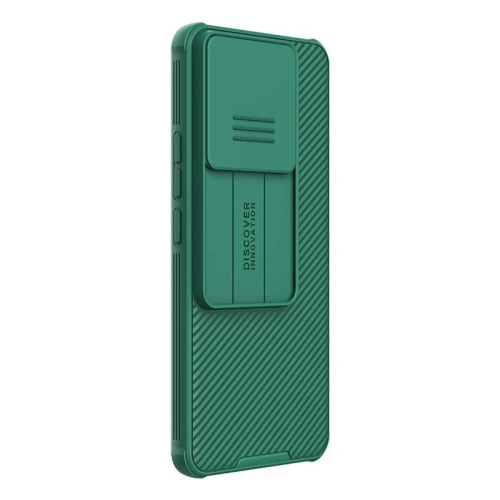 Hybrid Nillkin CamShield Pro case with cutouts for ports, ensuring full functionality.