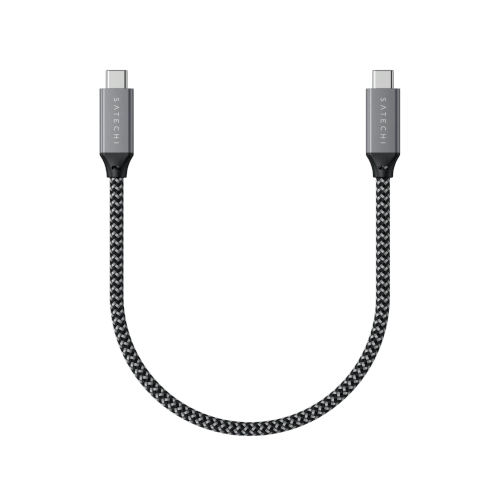 Satechi USB-C cable in space gray, perfect for fast charging and data transfer.