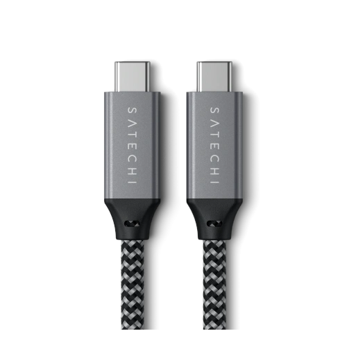 Satechi USB-C cable, 25 cm long, supporting power up to 100W and speed of 40Gbps.