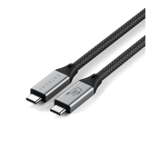 Cablul Satechi USB-C în culoarea space gray, ideal pentru transferul de date și alimentare.
