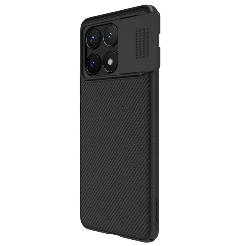 Etui Nillkin Camshield Case in Schwarz, ideal für Xiaomi Redmi Note K70E und Poco X6 Pro 5G.