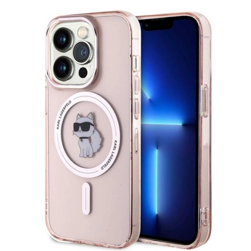 Etui Karl Lagerfeld w różowym kolorze, idealne dla Apple iPhone 14 Pro Max.