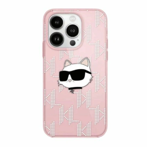 Etui Karl Lagerfeld KLHCP13XHKLPCHP w różowym kolorze, z wizerunkiem Choupette i monogramem, idealne na iPhone 13 Pro Max.
