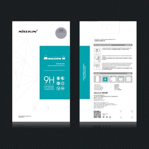 Close-up of Nillkin tempered glass, showing high transparency and durability.