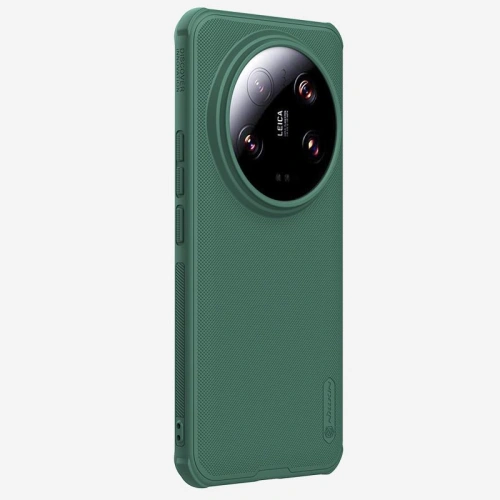 Nillkin Super Frosted Shield Pro case in deep green, perfect for Xiaomi 14 Ultra.