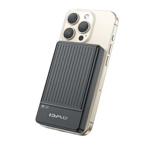 Baterie externă magnetică AWEI P33K 10000 mAh, neagră