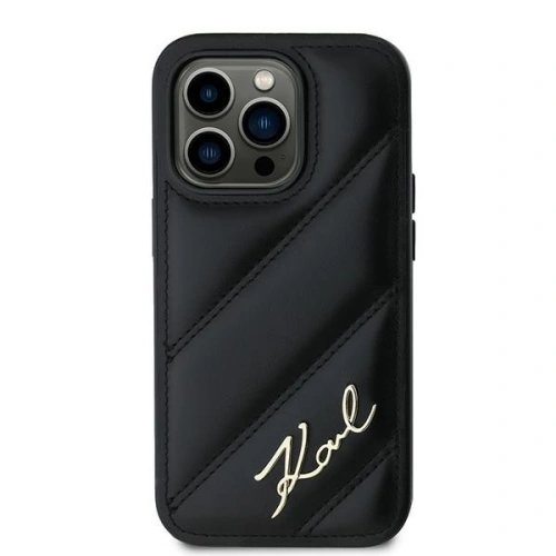 Detale diagonalnego pikowania na etui Karl Lagerfeld
