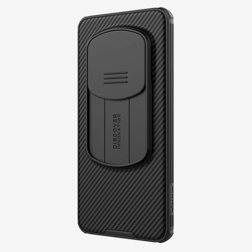 Das Nillkin CamShield Pro Etui in Schwarz, perfekt passend für Huawei Honor Magic 6 Pro.