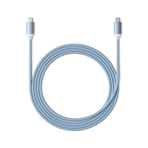 Cablul Satechi USB-C / USB-C 100W în culoarea albastră, arătând lungimea de 2 metri.