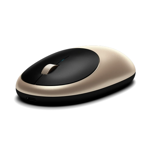 Stilvolle Bluetooth-Maus Satechi M1 in eleganter goldener Ausführung.