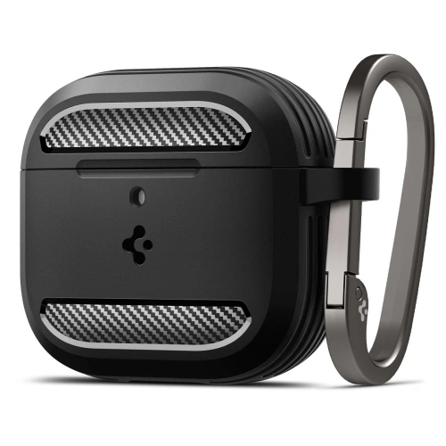 Spigen Rugged Armor case for Apple AirPods 5 and AirPods 4 in matte black color