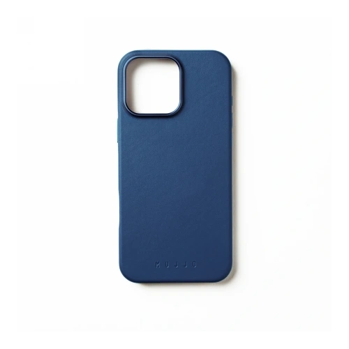 Etui Mujjo Leather Case w kolorze monaco blue, wykonane z naturalnej skóry, idealnie dopasowane do iPhone 16 Pro Max.