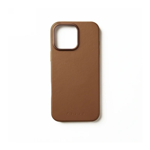Etui Mujjo Leather Case w kolorze brązowym, idealne dopasowane do iPhone 16 Pro Max.