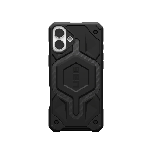 Etui UAG Monarch Pro w kolorze czarnym, idealnie dopasowane do Apple iPhone 16 Plus.