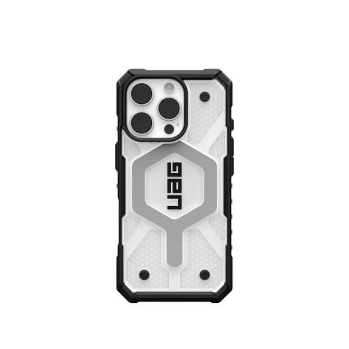Etui UAG Urban Armor Gear Pathfinder Clear w kolorze czarnym, idealnie dopasowane do iPhone 16 Pro.