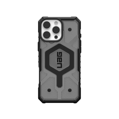 Etui UAG Pathfinder Clear w kolorze ash, idealnie dopasowane do Apple iPhone 16 Pro Max.