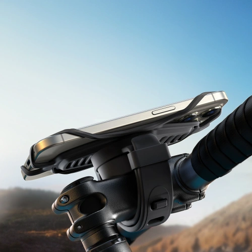 Czarny uchwyt na rower Joyroom JR-ZS382, prezentujący stabilność i bezpieczeństwo