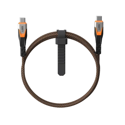 Καλώδιο UAG Urban Armor Gear SRGE USB-C σε μαύρο και πορτοκαλί χρώμα, μήκος 75 εκ., ιδανικό για γρήγορη φόρτιση.
