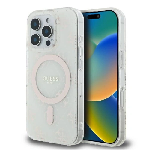 Etui Guess w kolorze białym, idealnie dopasowane do iPhone 16 Pro Max.