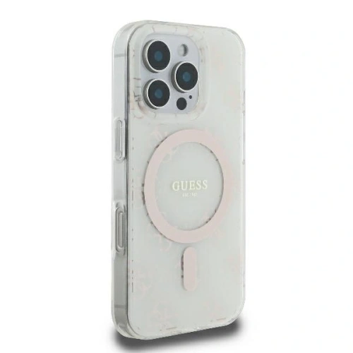Etui Guess w białym kolorze, chroniące iPhone 16 Pro Max przed uszkodzeniami.