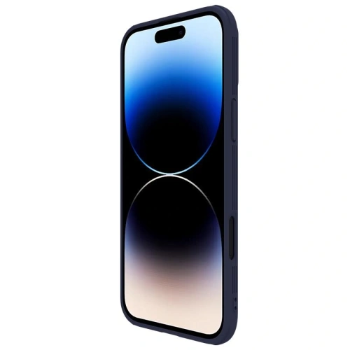 Nillkin Camshield Pro case installed on Apple iPhone 16 Pro Max, showcasing its elegant look.