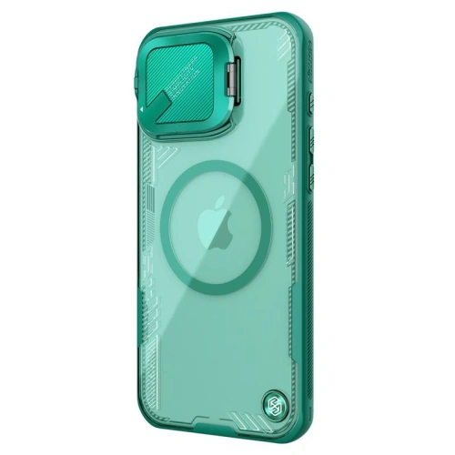 Nillkin Iceblade Prop Magnetic Case in green, perfectly fitted to iPhone 16 Pro Max.