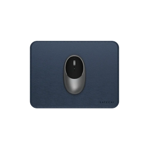 Satechi mouse pad in blue, made of high-quality vegan leather.