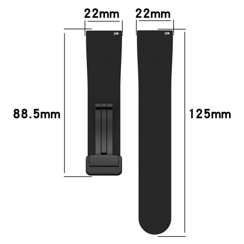 Dimensions of the strap Bizon Strap Watch Silicone 22 mm