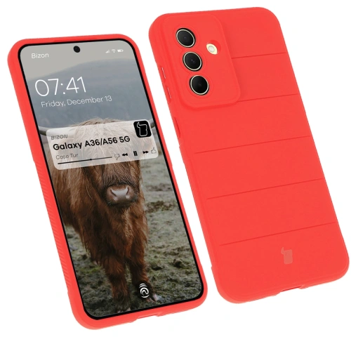Pancerne etui Bizon Case Tur w czerwonym kolorze, idealne dla Samsung Galaxy A36 5G / A56 5G