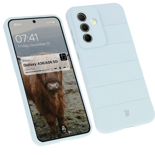 Etui Bizon Case Tur w jasnoniebieskim kolorze, idealne dla Samsung Galaxy A36 5G i A56 5G.