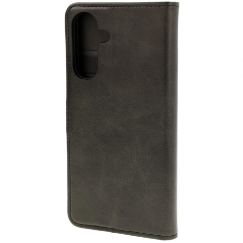 Etui z klapką na telefon Samsung Galaxy A56 5G, zamknięte w eleganckim czarnym kolorze.