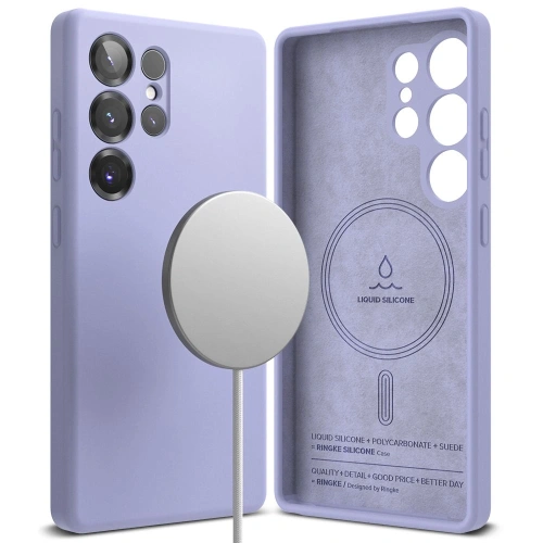Zbliżenie na miękkie, elastyczne TPU etui Ringke z magnesami MagSafe.