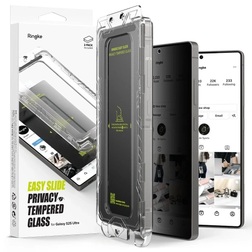 Szkło prywatyzujące Ringke Easy Slide na Samsung Galaxy S25 Ultra, zapewniające prywatność ekranu w codziennym użytkowaniu