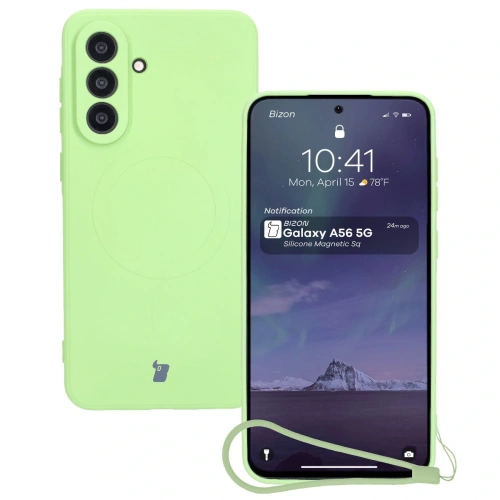Silikonowe etui Bizon Case w jasnozielonym kolorze, idealne do Samsung Galaxy A56 5G.