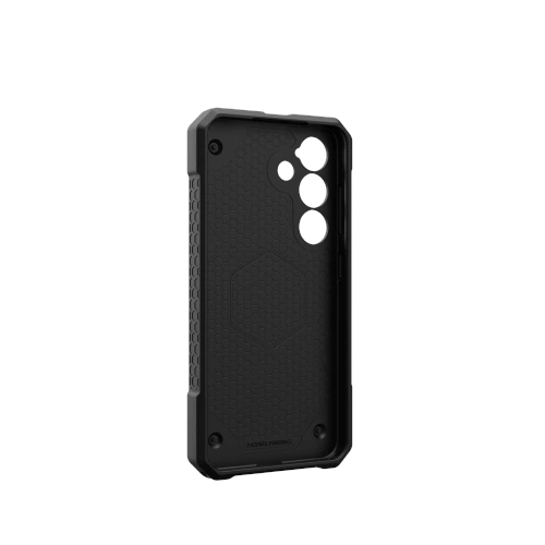 Zbliżenie na hybrydowy materiał etui UAG, ukazujące jego trwałość i elegancki design.