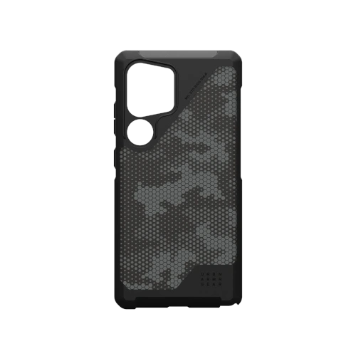 Etui UAG Metropolis LT w kolorze camo, pokazujące wbudowany moduł magnetyczny.