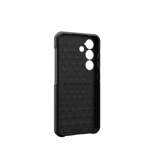 Zbliżenie na hybrydowy materiał etui UAG, ukazujące jego trwałość i elegancki design.