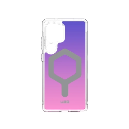 Etui UAG Urban Armor Gear Plyo Pro w kolorze purple/pink ombre, z widocznymi detalami hybrydowego materiału.