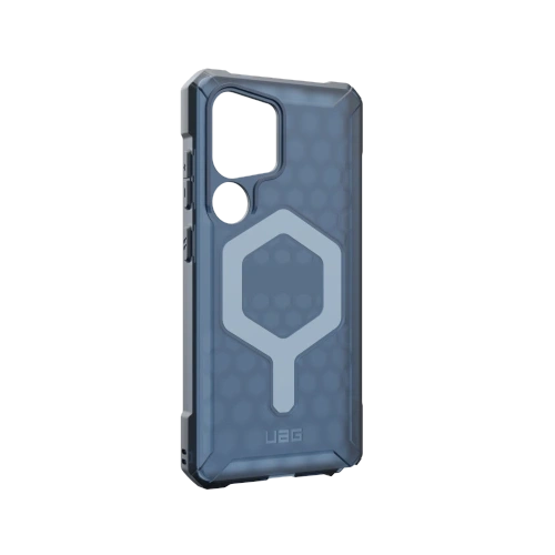 Etui UAG Essential Armor w kolorze cloud blue, zaprezentowane z przodu, z widocznymi wycięciami na porty.