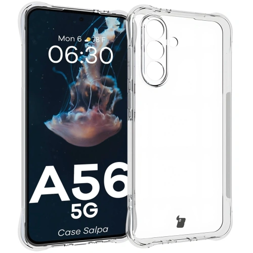 Elastyczne etui Bizon Case Salpa w przezroczystym kolorze, idealne do Samsung Galaxy A56 5G.