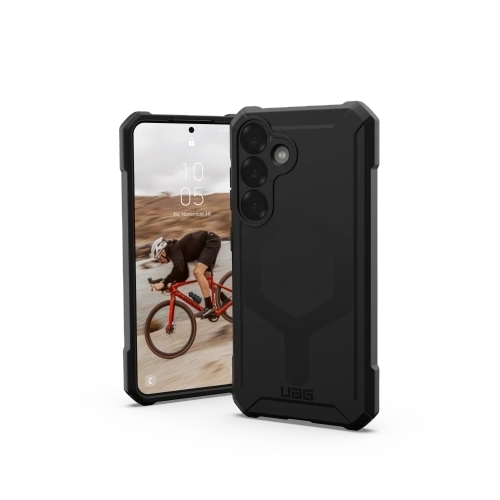 Etui UAG na tle neutralnym, ukazujące hybrydowy materiał i elegancki design.