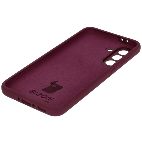Widok etui Bizon na stole, podkreślający jego elegancki design i kolor.