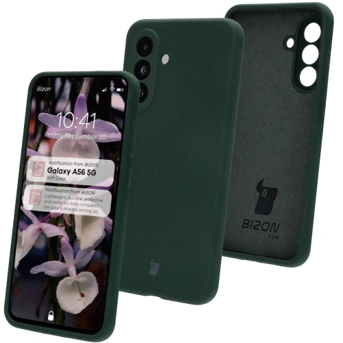 Silikonowe etui Bizon Soft Case w ciemnozielonym kolorze dla Samsung Galaxy A56 5G